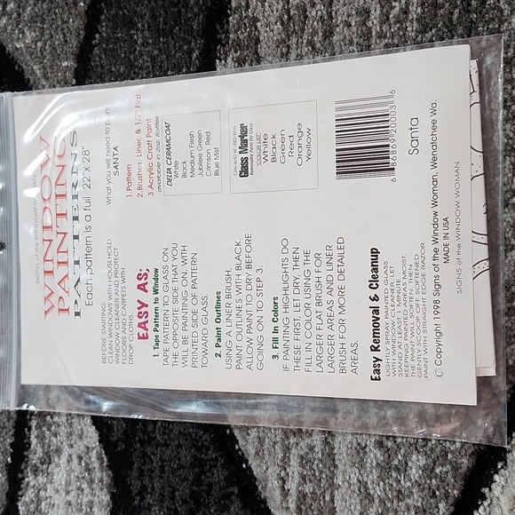 VINTAGE 1998 SANTA WINDOW PAINTING PATTERN HOME BUSINESS DISPLAY 22"X28" - Picture 5 of 11